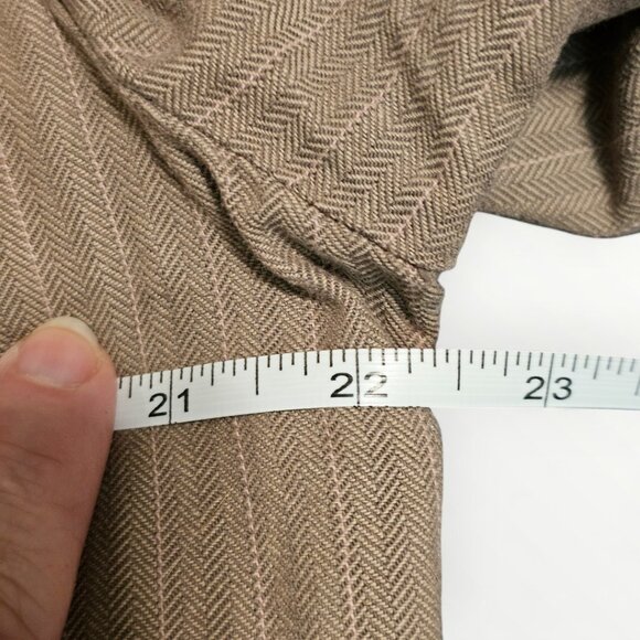 Sonoma Women’s XL Tan Pink Stripe Herringbone Cotton Jacket Lightweight Unlined - Picture 9 of 13